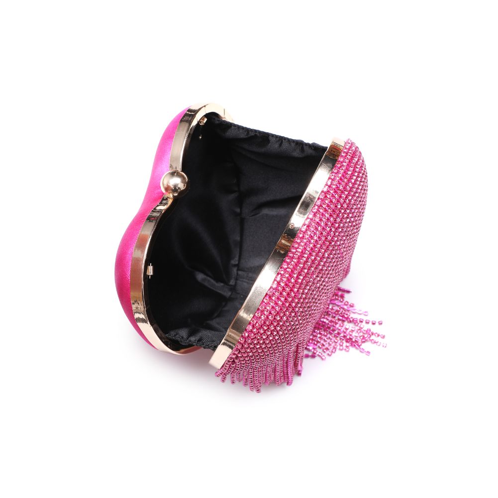 Product Image of Urban Expressions Heart Crystal Evening Bag 840611124012 View 4 | Fuchsia