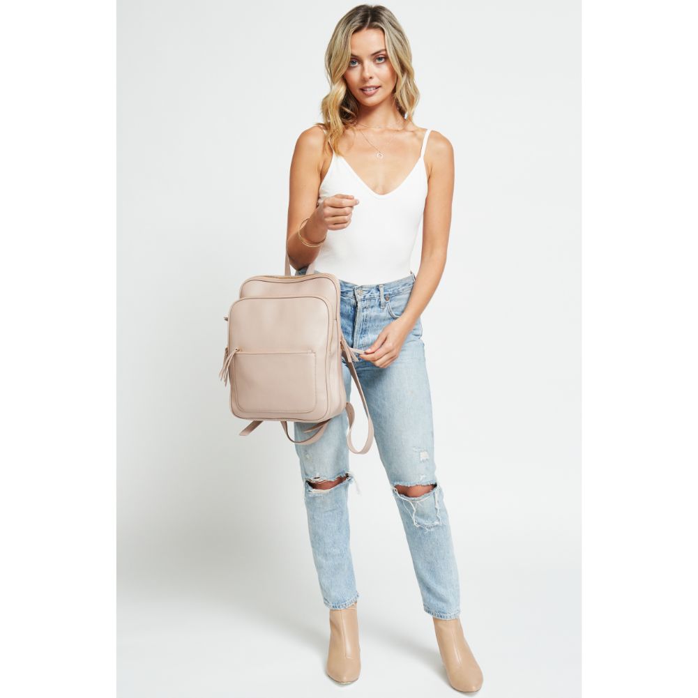 Woman wearing Natural Urban Expressions Carly Backpack 840611174420 View 3 | Natural