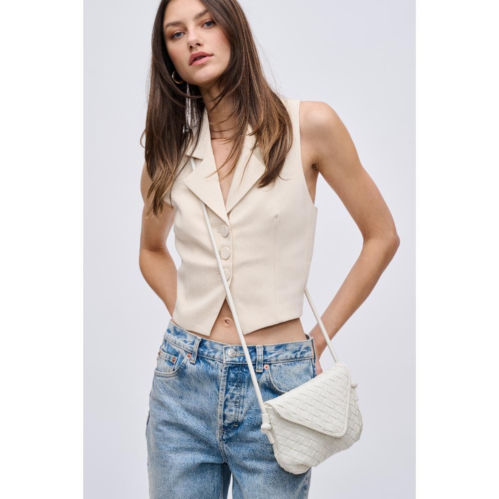 Woman wearing Oatmilk Urban Expressions Kylo Crossbody 840611124395 View 3 | Oatmilk