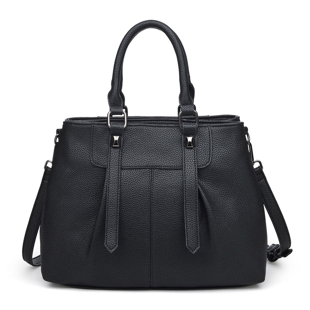 Woman wearing Black Urban Expressions Austin Satchel NA-840611150547 View 7 | Black