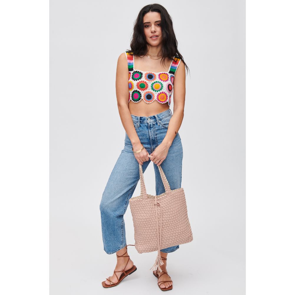 Woman wearing Ballerina Ivory Urban Expressions Wilhelmina Tote 840611105462 View 3 | Ballerina Ivory
