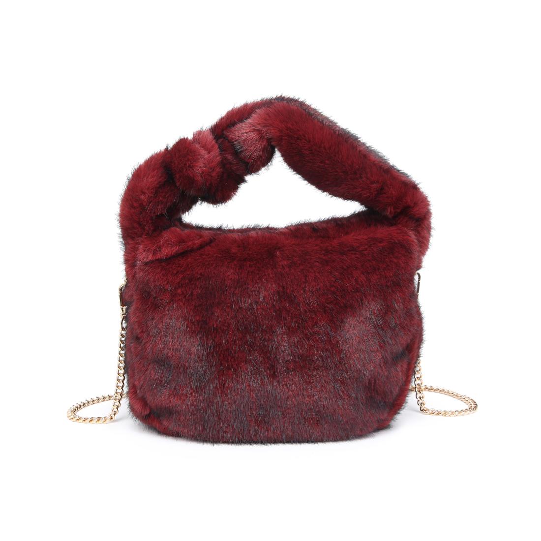 Product Image of Urban Expressions Monica - Faux Fur Crossbody 840611199546 View 5 | Burgundy