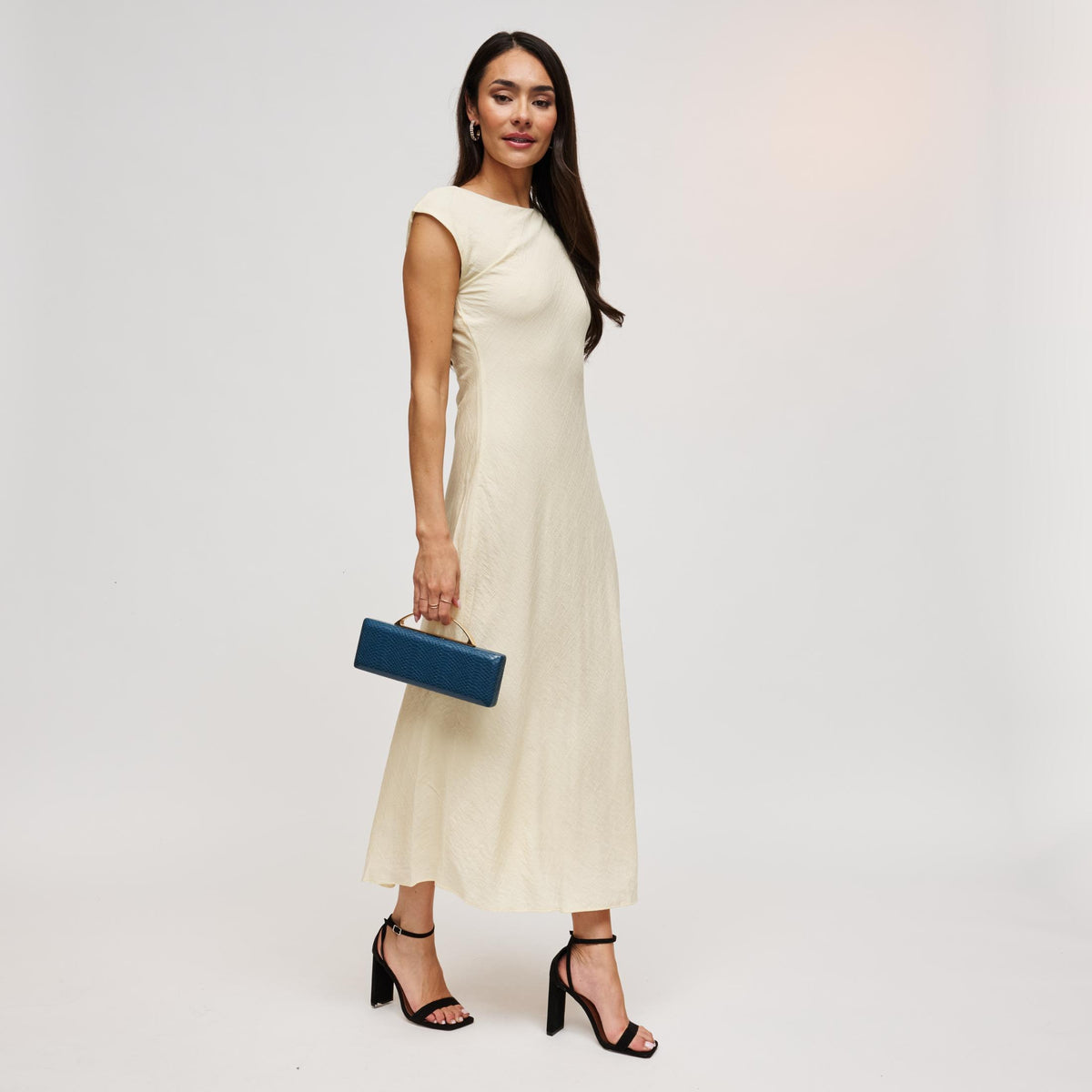 Woman wearing Denim Urban Expressions Banks Clutch 840504212086 View 4 | Denim