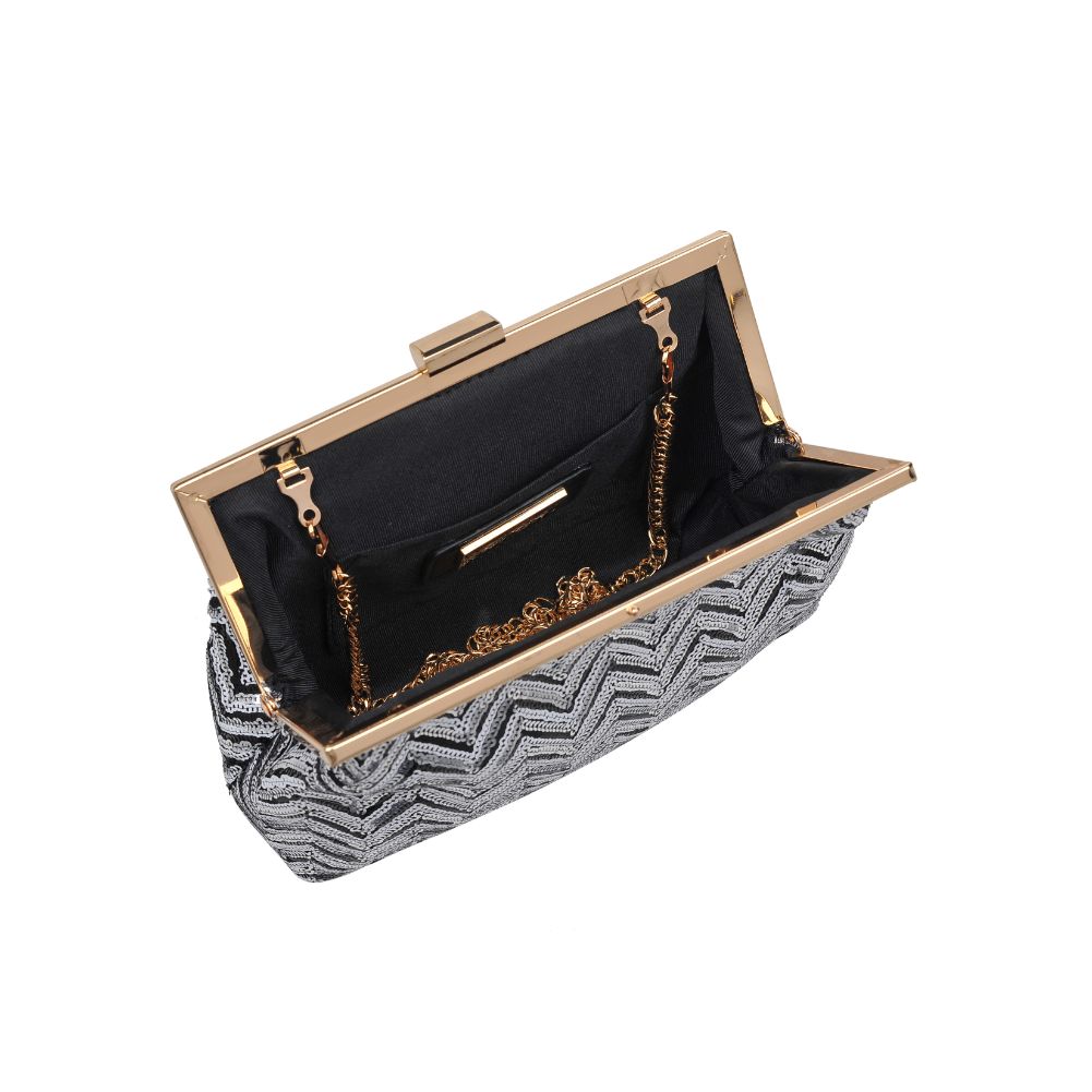 Product Image of Urban Expressions Billie Evening Bag 840611165176 View 8 | Black White