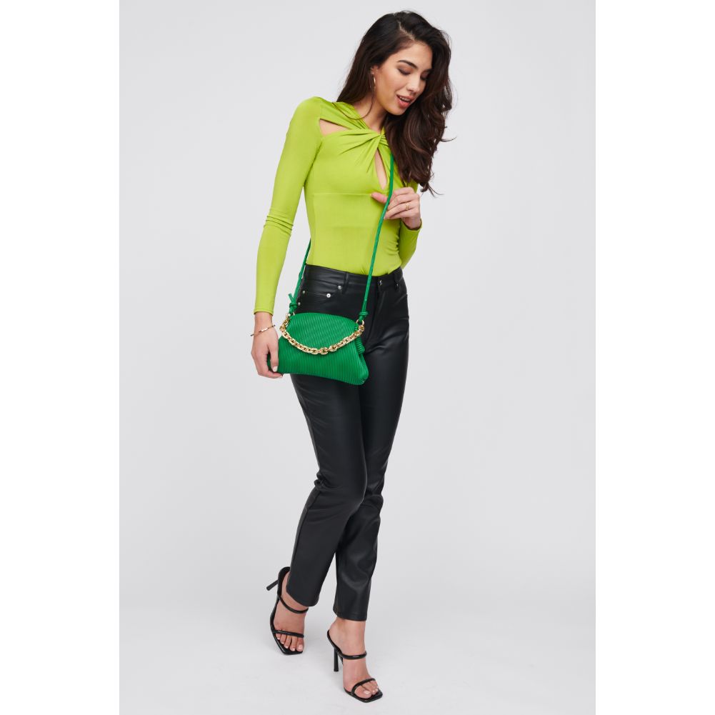 Woman wearing Kelly Green Urban Expressions Analisa Crossbody 818209015523 View 3 | Kelly Green