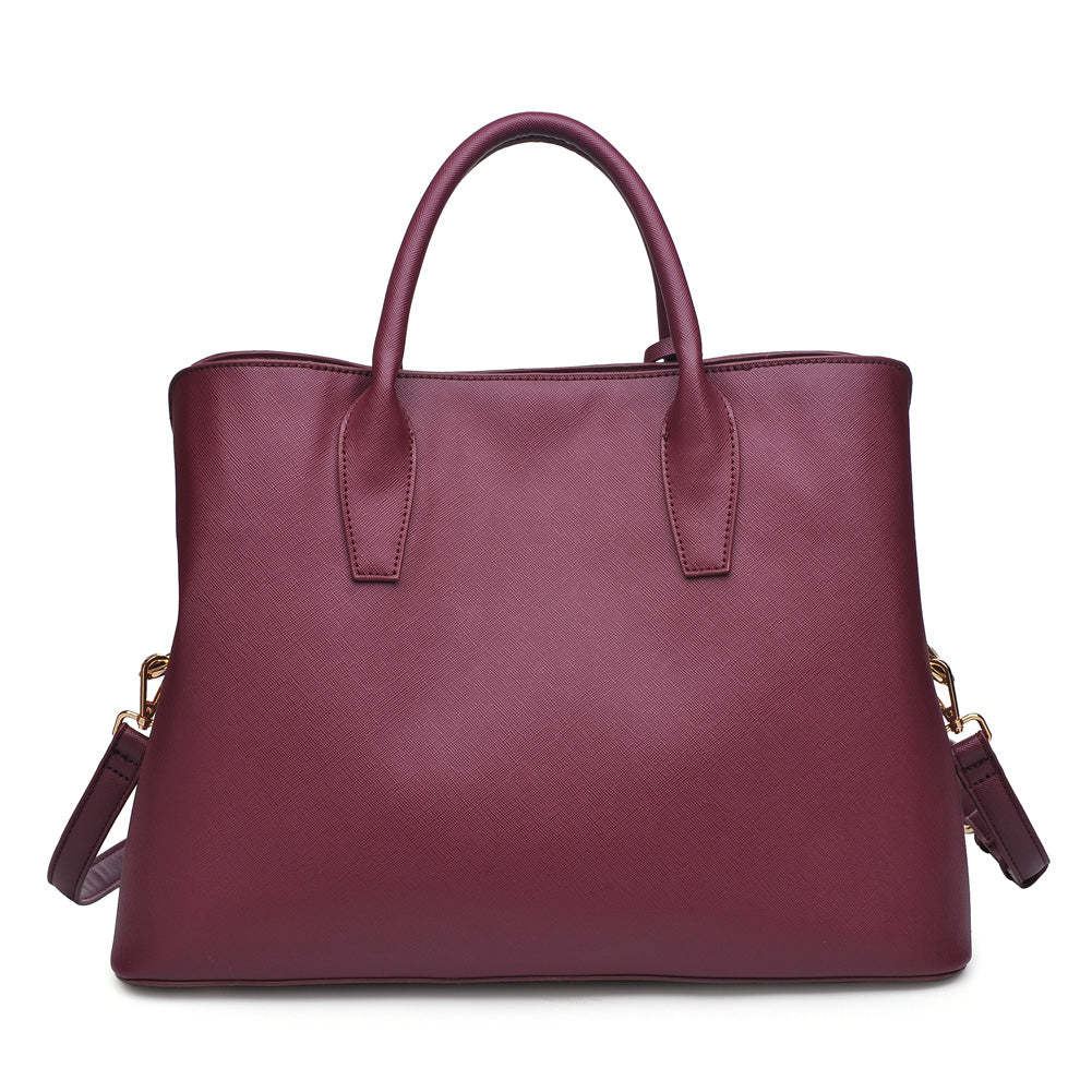 Woman wearing Burgundy Urban Expressions Chelsea Tote 840611154453 View 7 | Burgundy