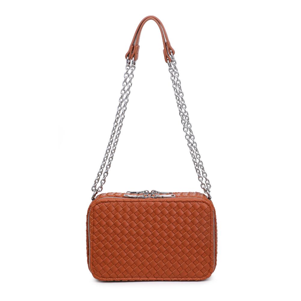 Woman wearing Tan Urban Expressions Elle Crossbody 840611124470 View 5 | Tan