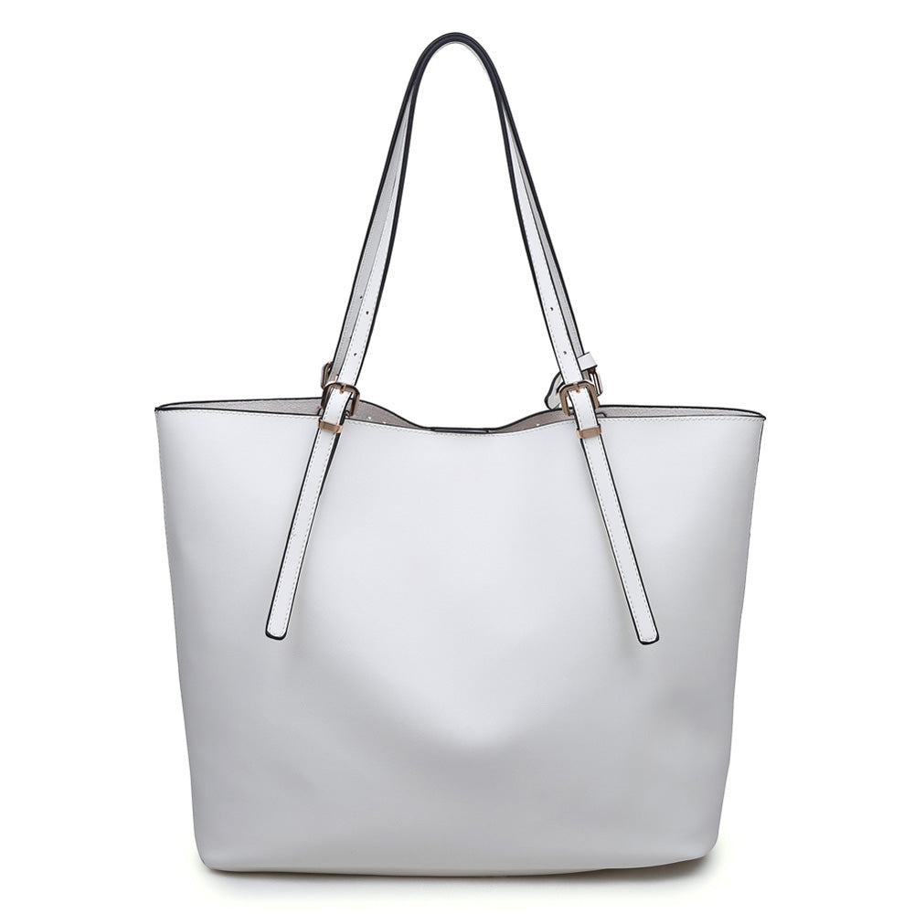 Woman wearing White Urban Expressions Payson Tote NA-840611141040 View 7 | White