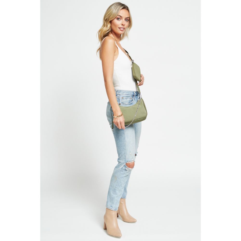 Woman wearing Olive Urban Expressions Joss - Nylon Crossbody 840611176820 View 2 | Olive