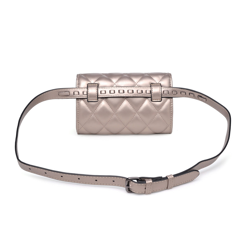 Woman wearing Pewter Urban Expressions Rhythm Belt Bag NA-840611154361 View 7 | Pewter