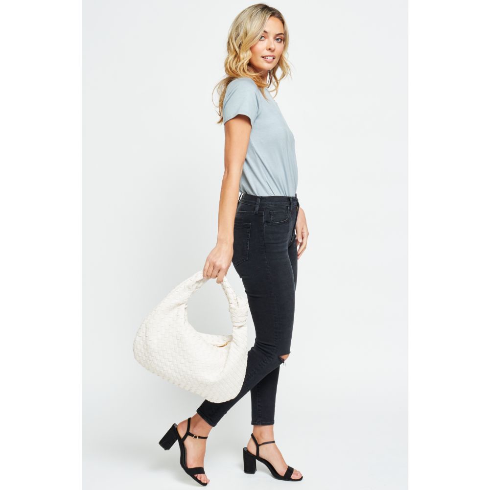 Woman wearing Ivory Urban Expressions Vanessa Hobo 840611179814 View 3 | Ivory