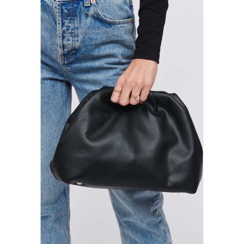 Woman wearing Black Urban Expressions Yasmina Clutch 818209016285 View 4 | Black
