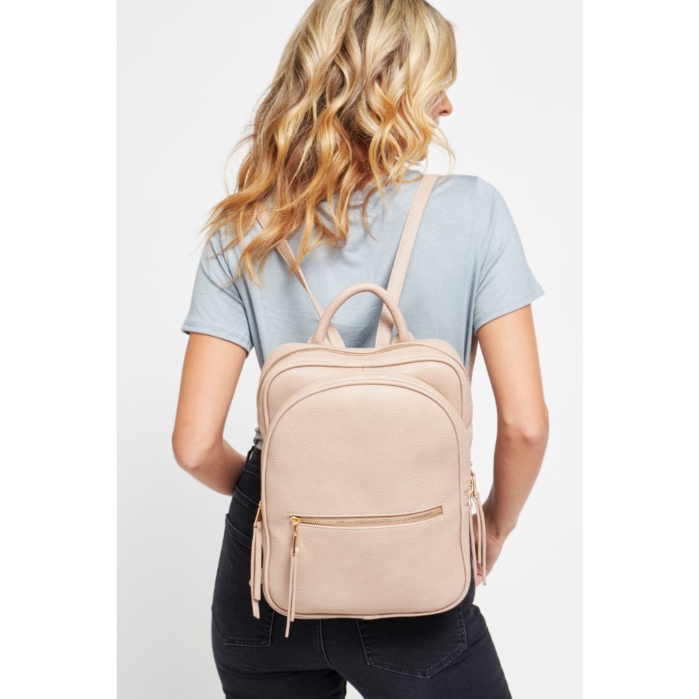 Woman wearing Almond Urban Expressions Mercer Backpack 840611178879 View 1 | Almond