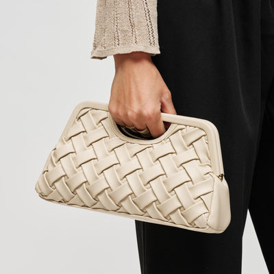 Woman wearing Cream Urban Expressions Alouette Clutch 840504211539 View 1 | Cream
