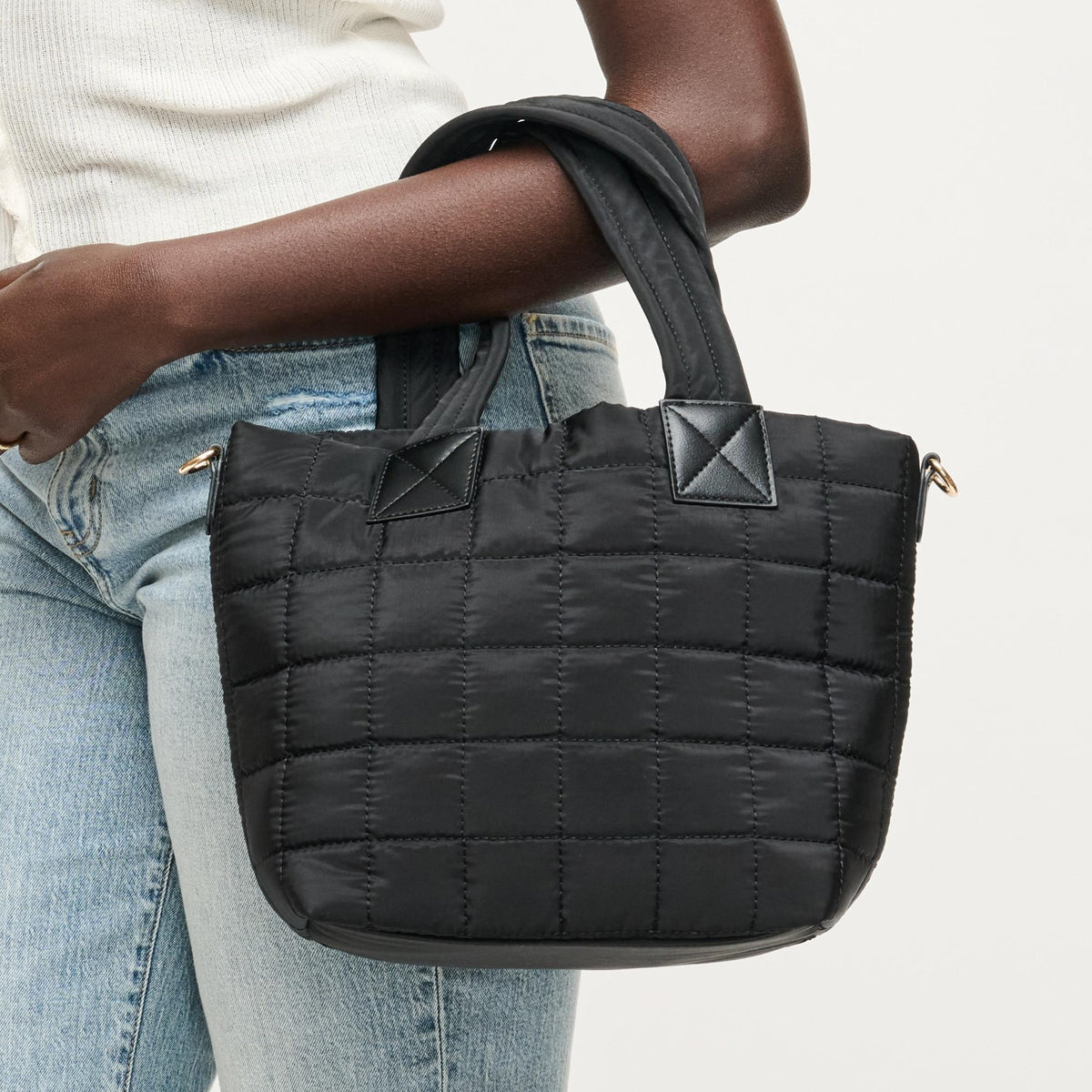 Woman wearing Black Urban Expressions Lumina Tote 840504205965 View 3 | Black