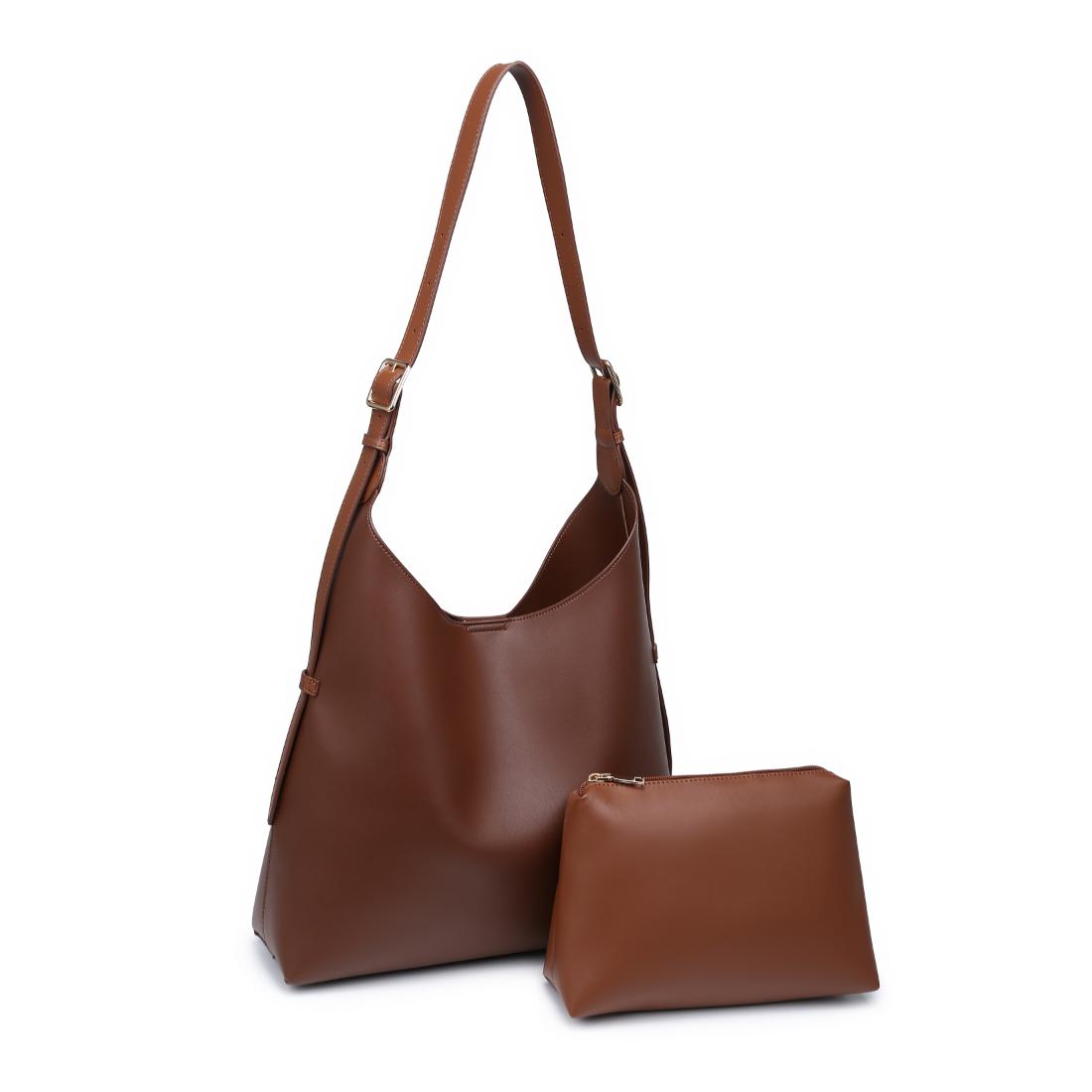 Woman wearing Chocolate Urban Expressions Maria Hobo 840504206269 View 6 | Chocolate