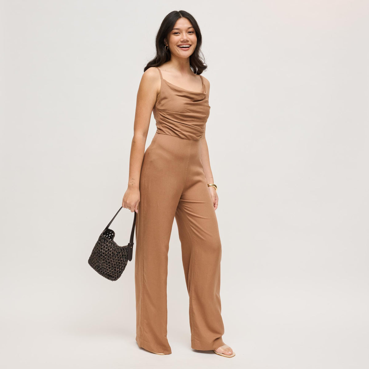 Woman wearing Chocolate Urban Expressions Ember Shoulder Bag 840504204029 View 2 | Chocolate