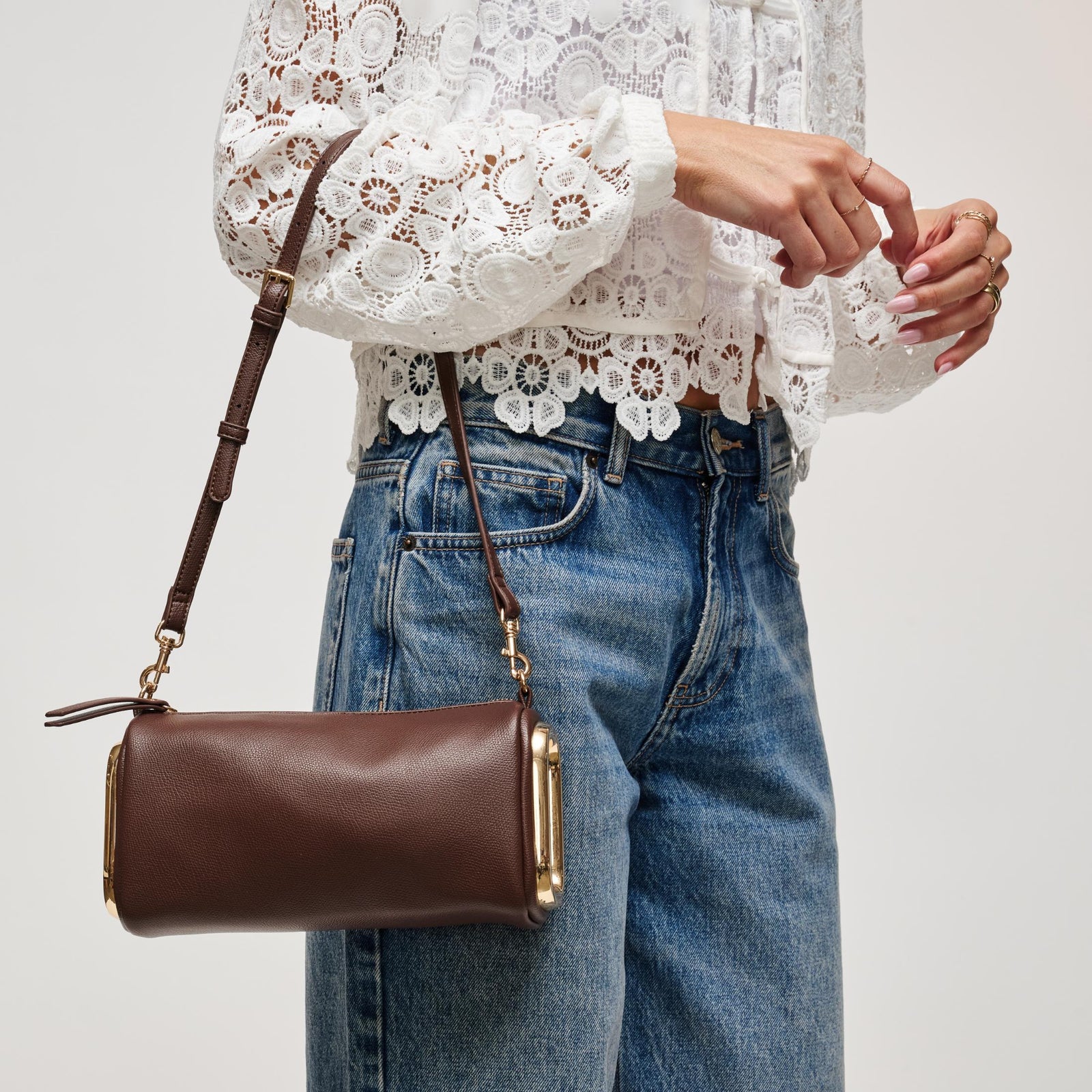 Woman wearing Black Urban Expressions Luciana Shoulder Bag 840504211614 View 1 | Black