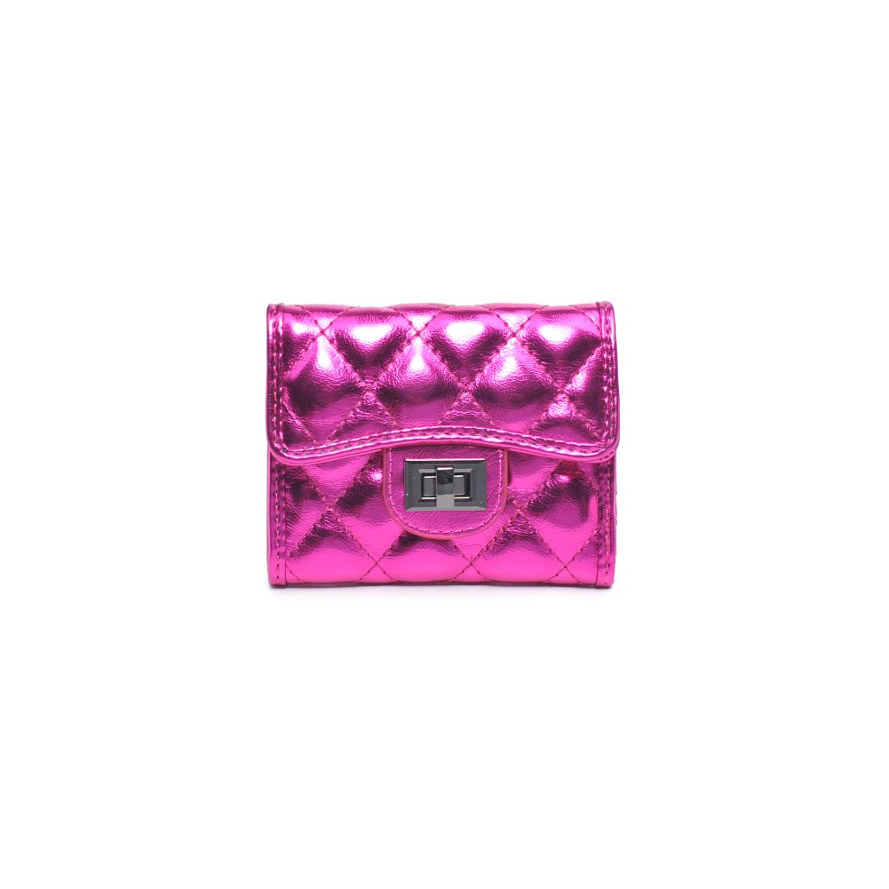 Woman wearing Fuchsia Urban Expressions Shantel - Quilted Wallet 840611104786 View 5 | Fuchsia