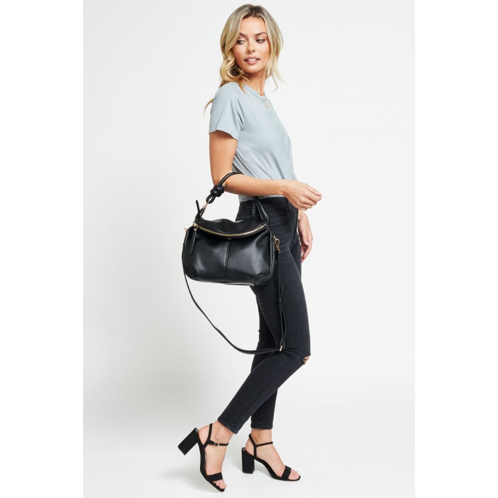 Woman wearing Black Urban Expressions Layla Messenger 840611179012 View 4 | Black