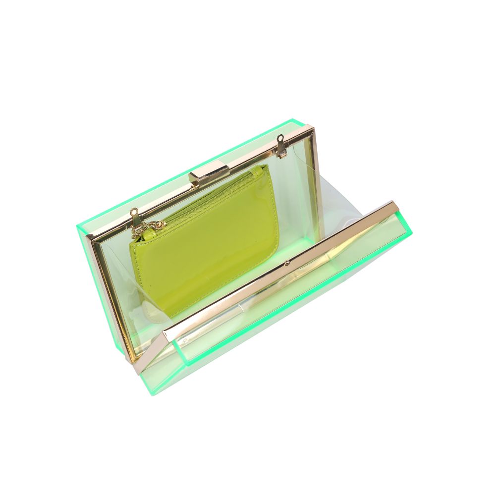 Product Image of Urban Expressions Nikki Evening Bag 840611168337 View 4 | Neon Yellow