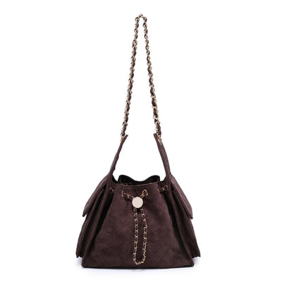 Urban Expressions Willow - Quilted Faux Suede Hobo 840504214189 View 1 | Chocolate