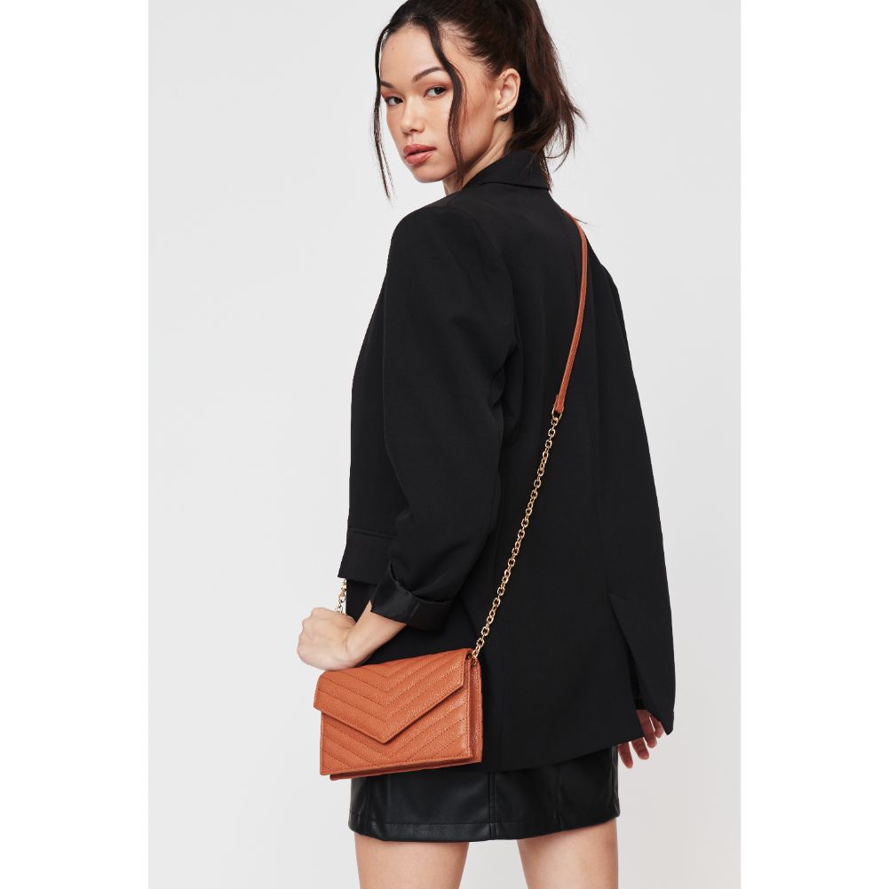Woman wearing Tan Urban Expressions Muriel Crossbody 840611104625 View 2 | Tan