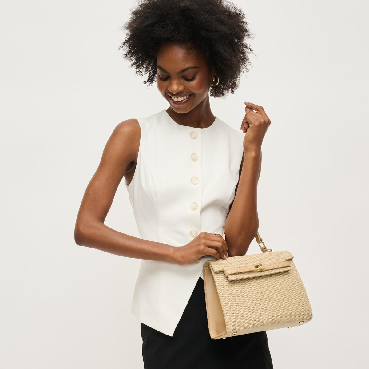 Woman wearing Natural Urban Expressions Adeline Crossbody 840611151070 View 1 | Natural