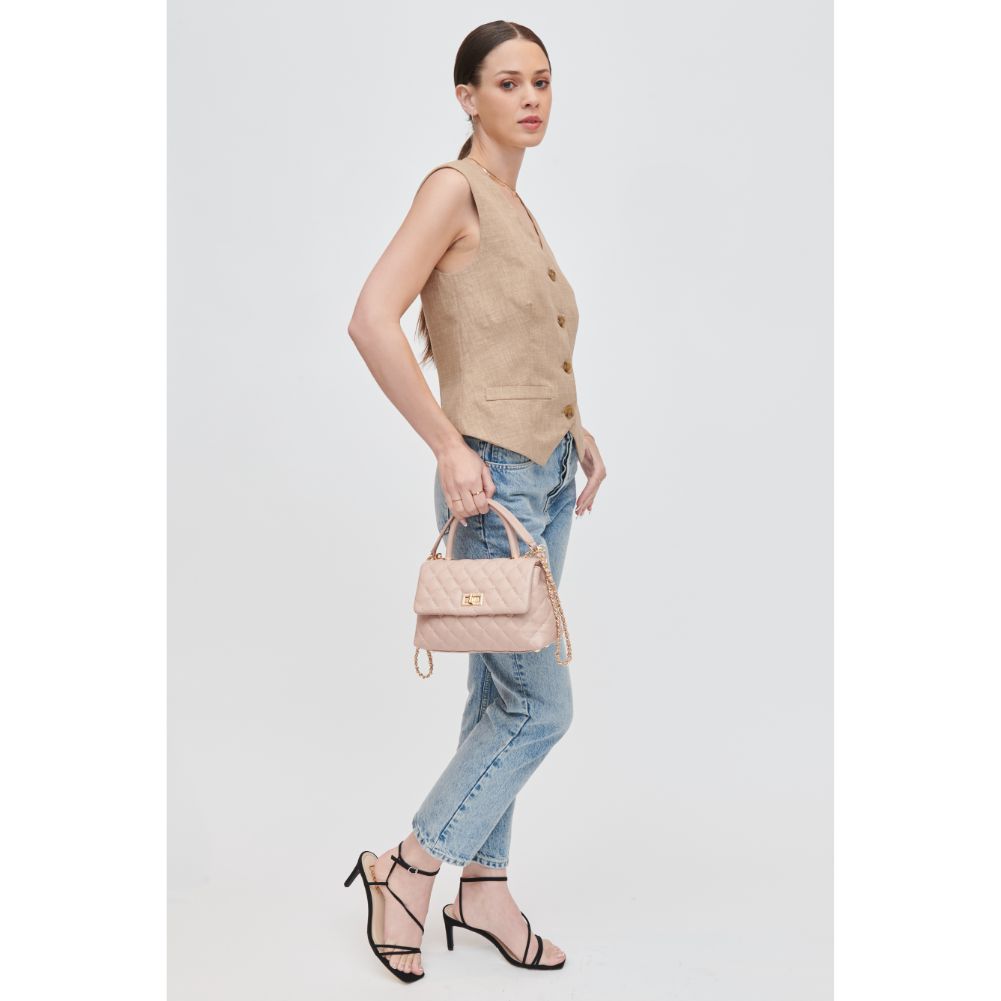 Woman wearing Natural Urban Expressions Cordelia - Quilted Crossbody 840611106360 View 2 | Natural