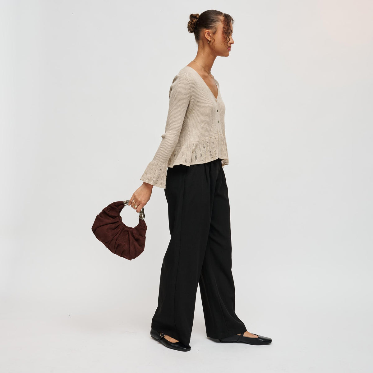 Woman wearing Coffee Urban Expressions Luxx - FS Clutch 840504212208 View 3 | Coffee