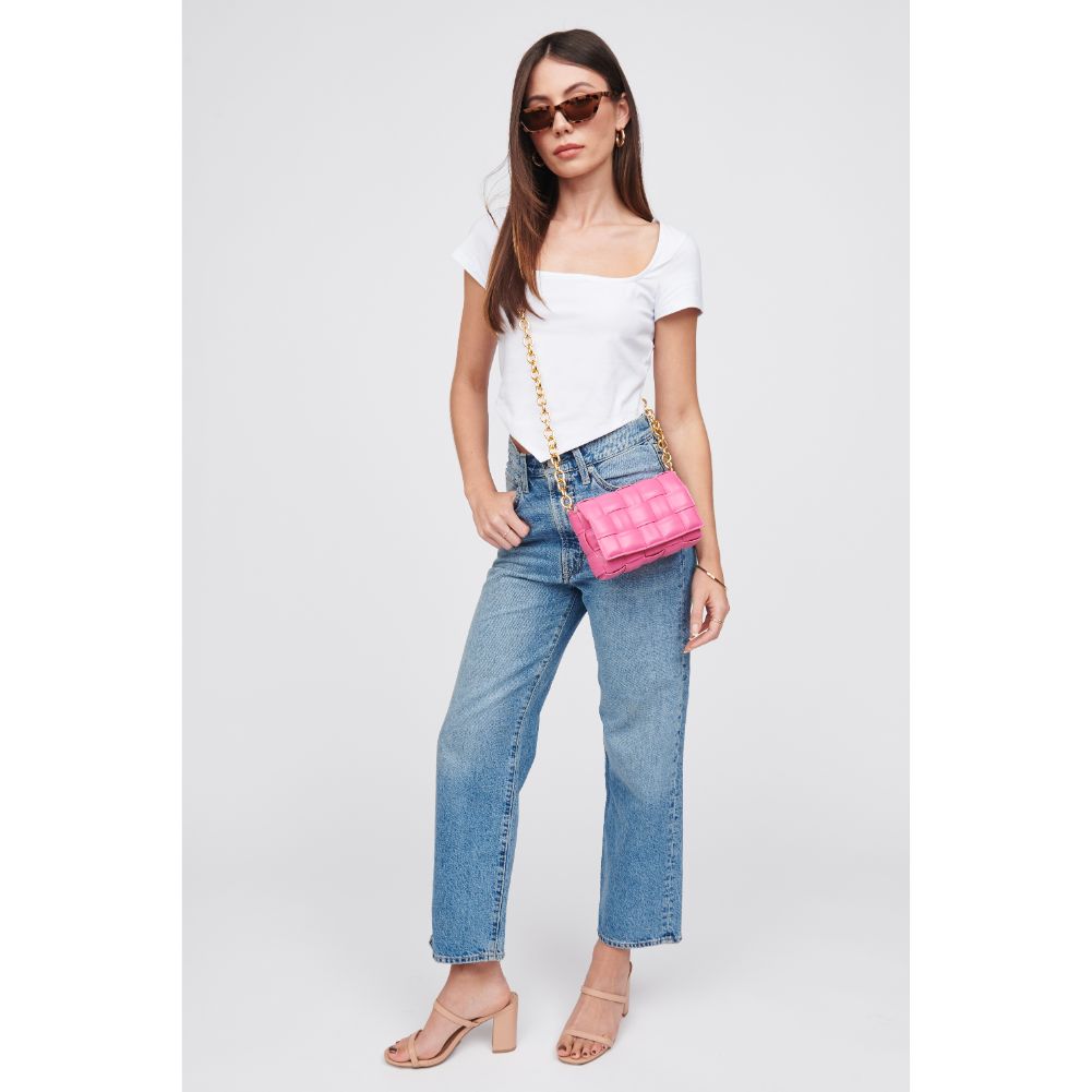 Woman wearing Peony Urban Expressions Holden Crossbody 818209018326 View 3 | Peony