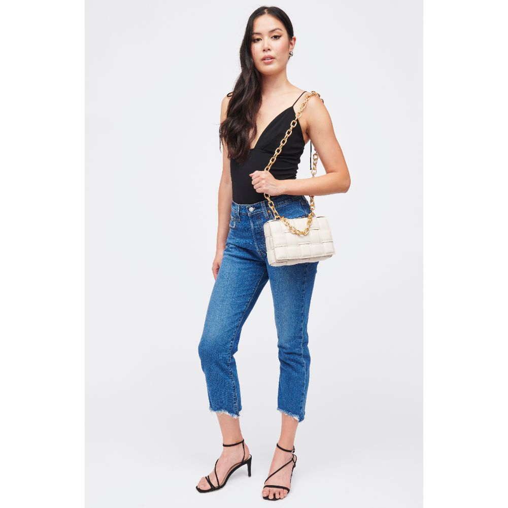 Woman wearing Oatmilk Urban Expressions Ines Crossbody 840611185471 View 4 | Oatmilk