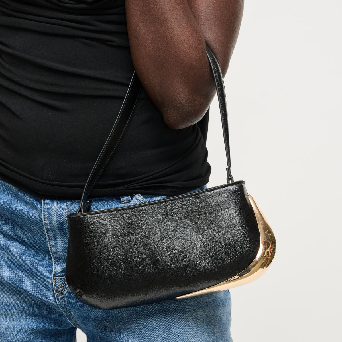 Woman wearing Black Urban Expressions Cooper Shoulder Bag 840504205743 View 1 | Black