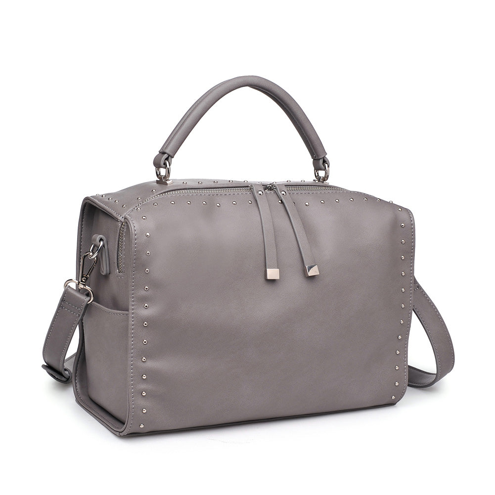 Woman wearing Grey Urban Expressions Madden Satchel 840611153753 View 6 | Grey