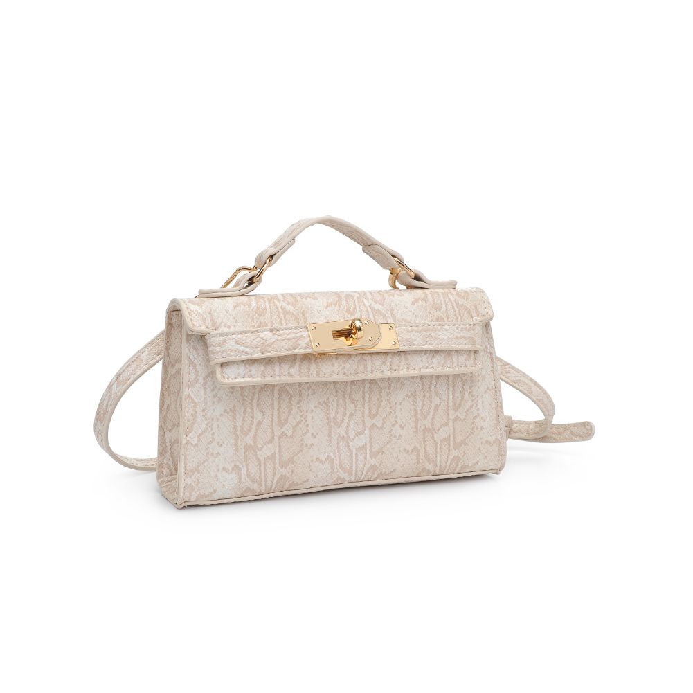 Woman wearing Cream Urban Expressions Georgina Snake Crossbody 840611171962 View 2 | Cream