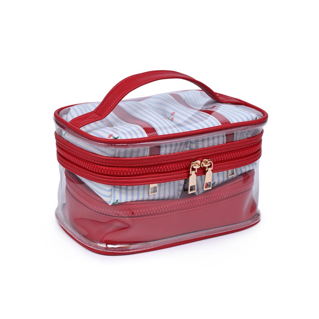 Urban Essentials Cherry Lane - 4 Piece Train Case Set 840504215759 View 6 | Blue Cherry