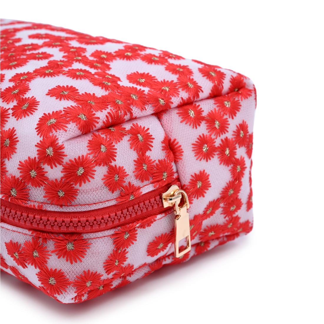 Urban Essentials Daisy Chain Cosmetic & Travel Organizer Pouch 840504207488 View 8 | Red