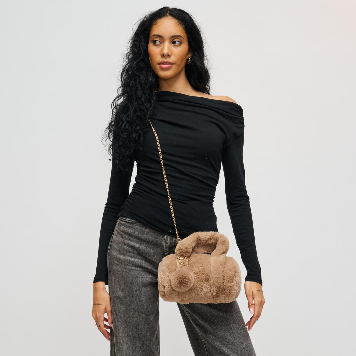 Woman wearing Natural Urban Expressions Lexi Crossbody 840611199829 View 3 | Natural