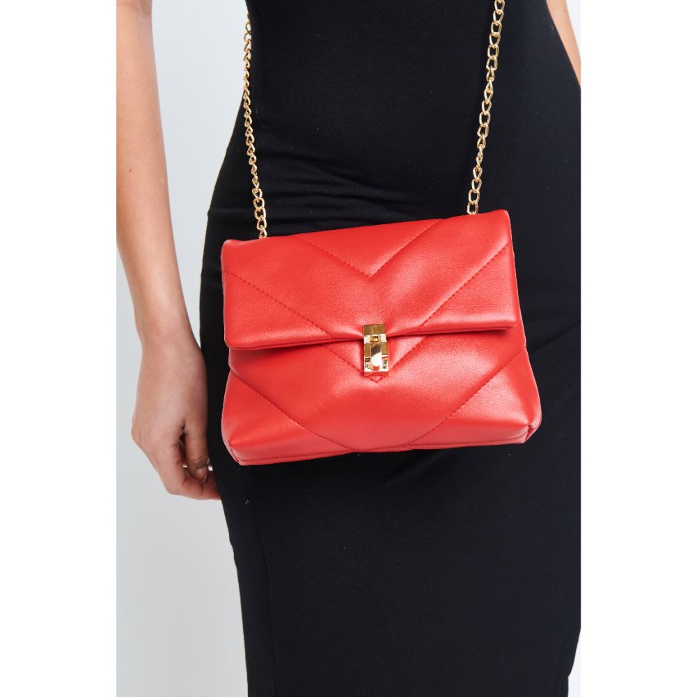 Woman wearing Red Urban Expressions Samantha Crossbody 840611178909 View 2 | Red