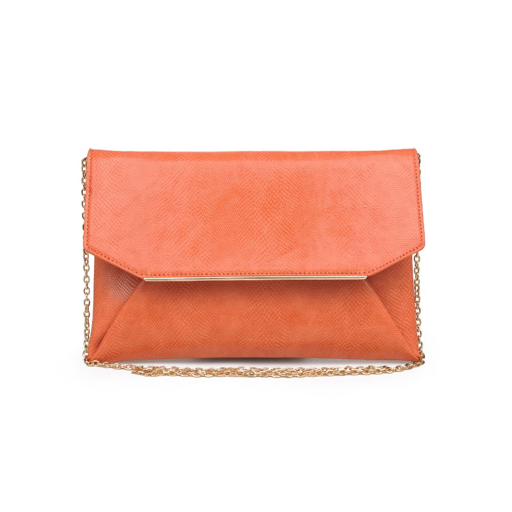 Product Image of Urban Expressions Lena Lizard Clutch 840611169358 View 1 | Persimmon
