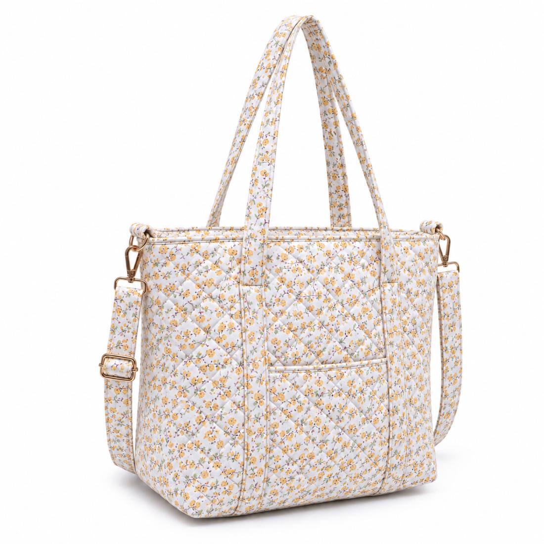 Urban Essentials Garden Glow - Mini Tote Crossbody 840504216879 View 1 | Buttercup Yellow Floral