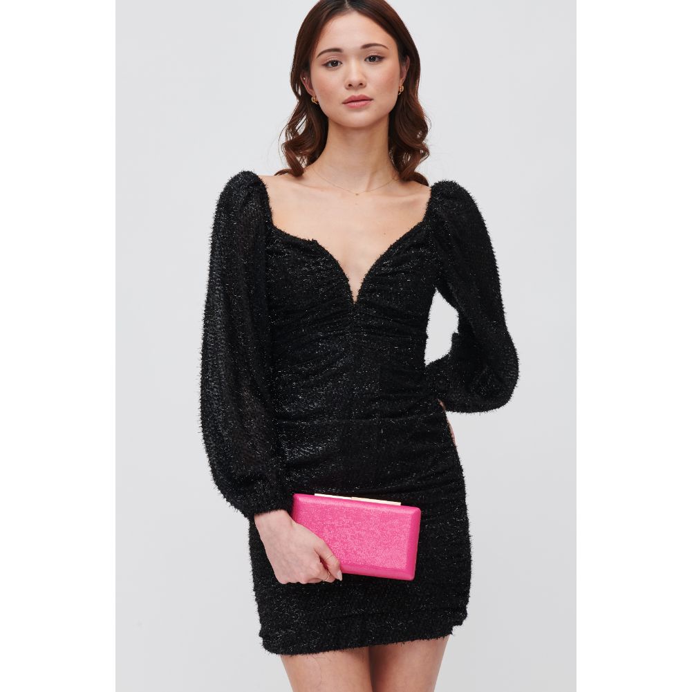 Woman wearing Bubblegum Urban Expressions Thalia Evening Bag 840611118691 View 1 | Bubblegum