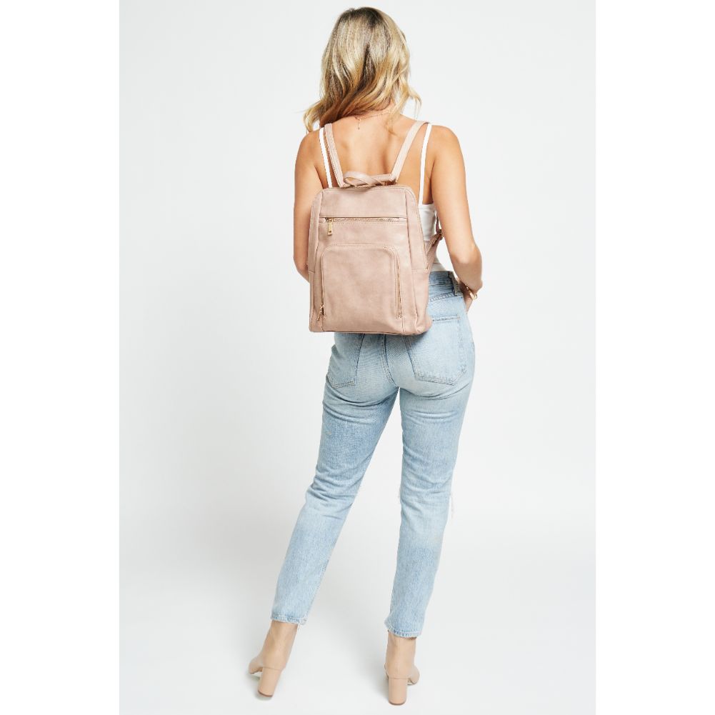 Woman wearing Almond Urban Expressions Gramercy Backpack 840611178671 View 4 | Almond