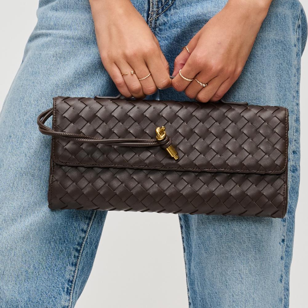 Woman wearing Espresso Urban Expressions Ada Crossbody 840611137074 View 4 | Espresso