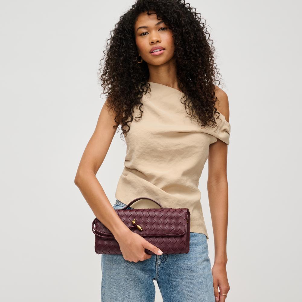 Woman wearing Wine Urban Expressions Ada Crossbody 840611137043 View 2 | Wine