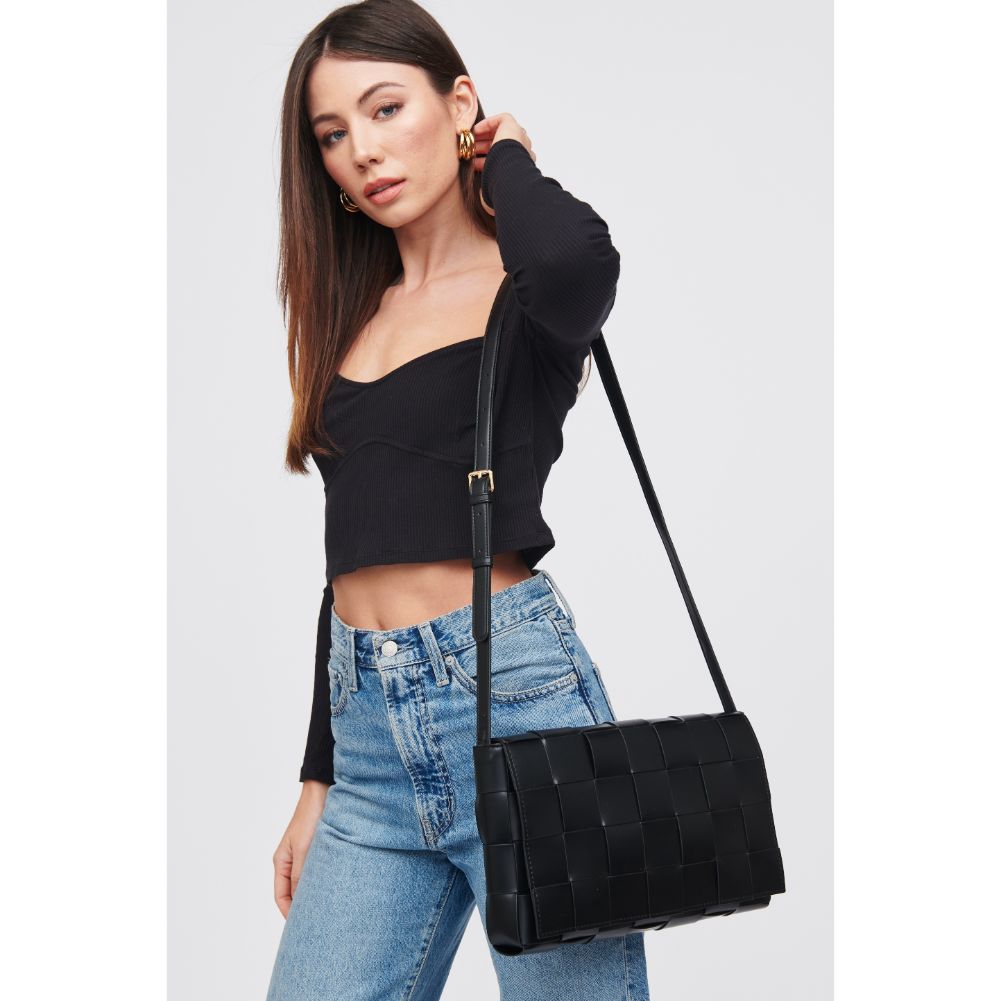 Woman wearing Black Urban Expressions Olga - Woven Crossbody 818209019231 View 2 | Black