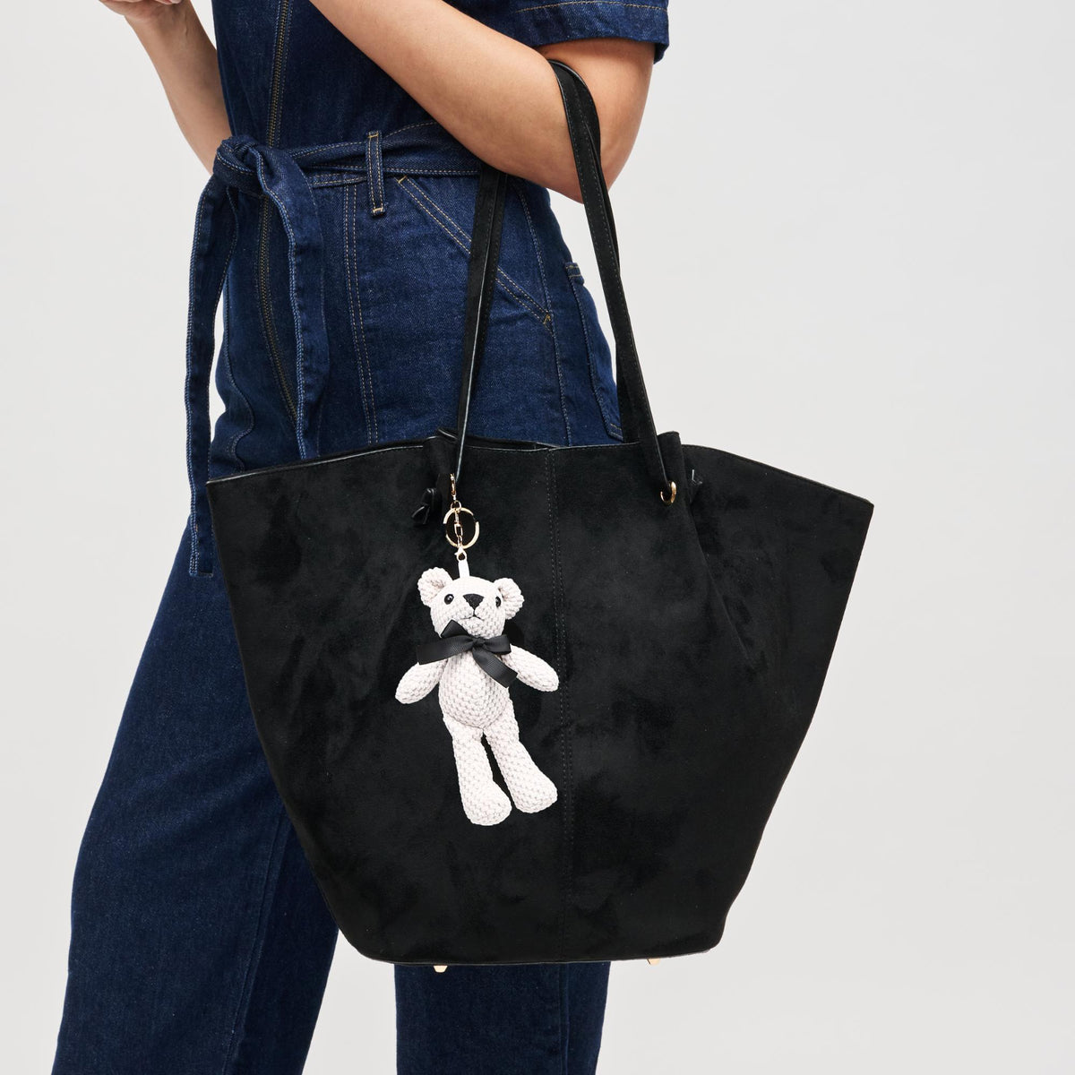 Woman wearing Black Urban Expressions Ralphie Tote 840611199980 View 4 | Black