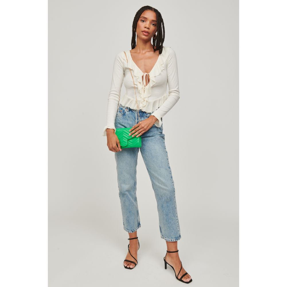 Woman wearing Pistachio Urban Expressions Gabriella Crossbody 840611110244 View 3 | Pistachio