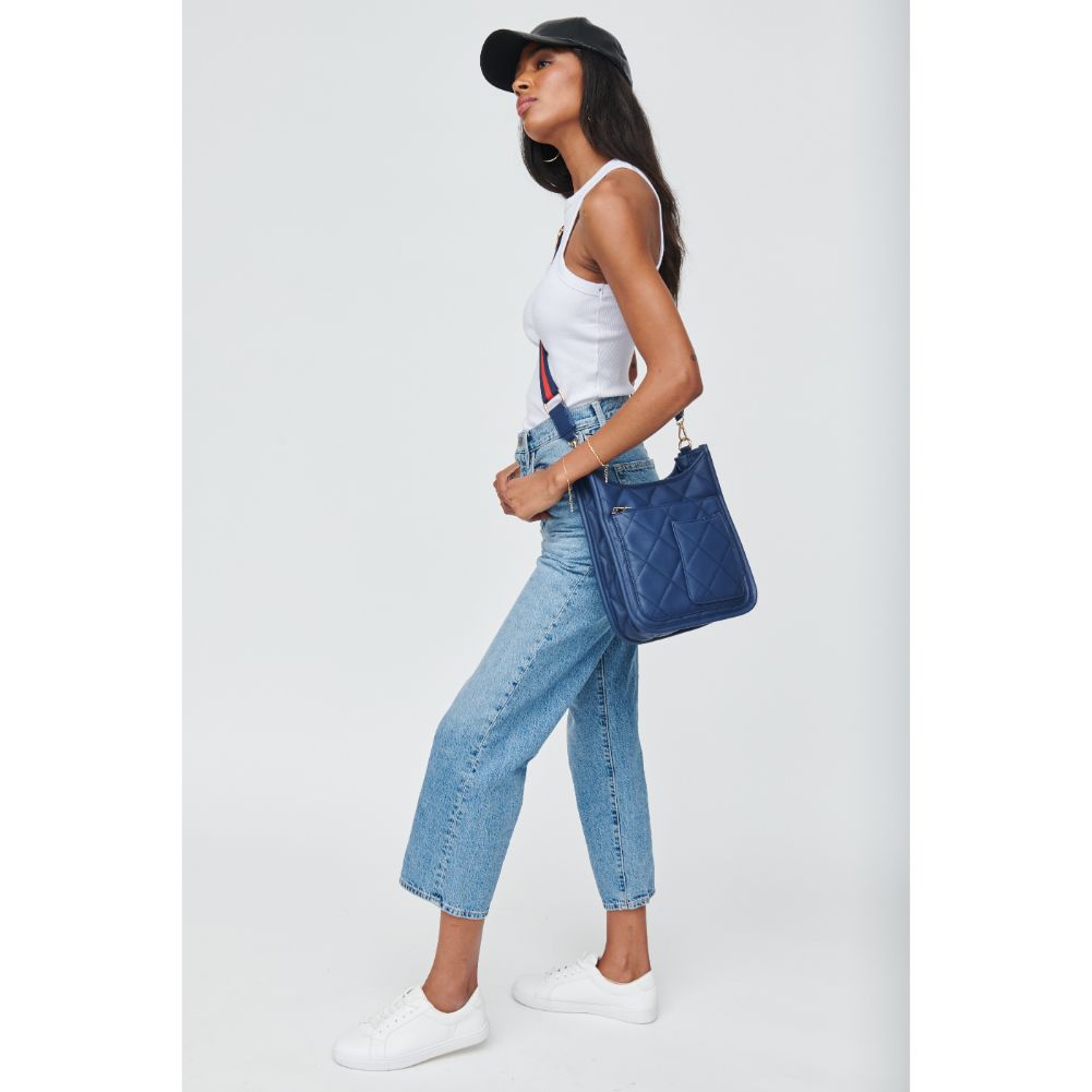 Woman wearing Midnight Urban Expressions Harlie Crossbody 840611105097 View 3 | Midnight