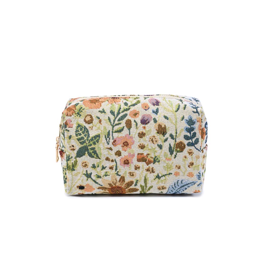 Urban Essentials Garden Tapestry Cosmetic & Travel Organizer Pouch 840504209864 View 5 | Cream
